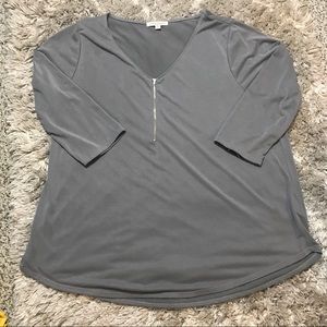 Green Envelope Zipper Blouse